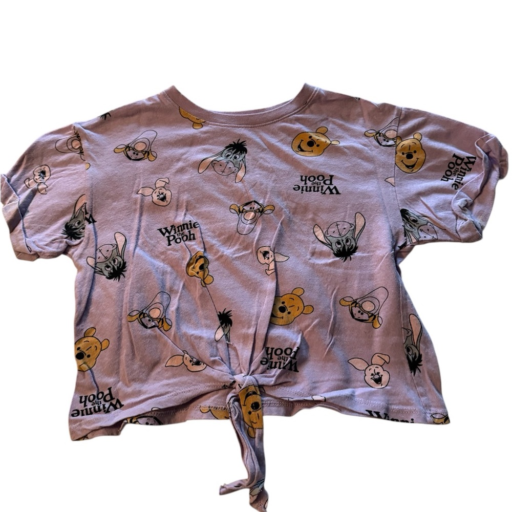 Disney Purple Short Sleeve Tee with Tie-Front